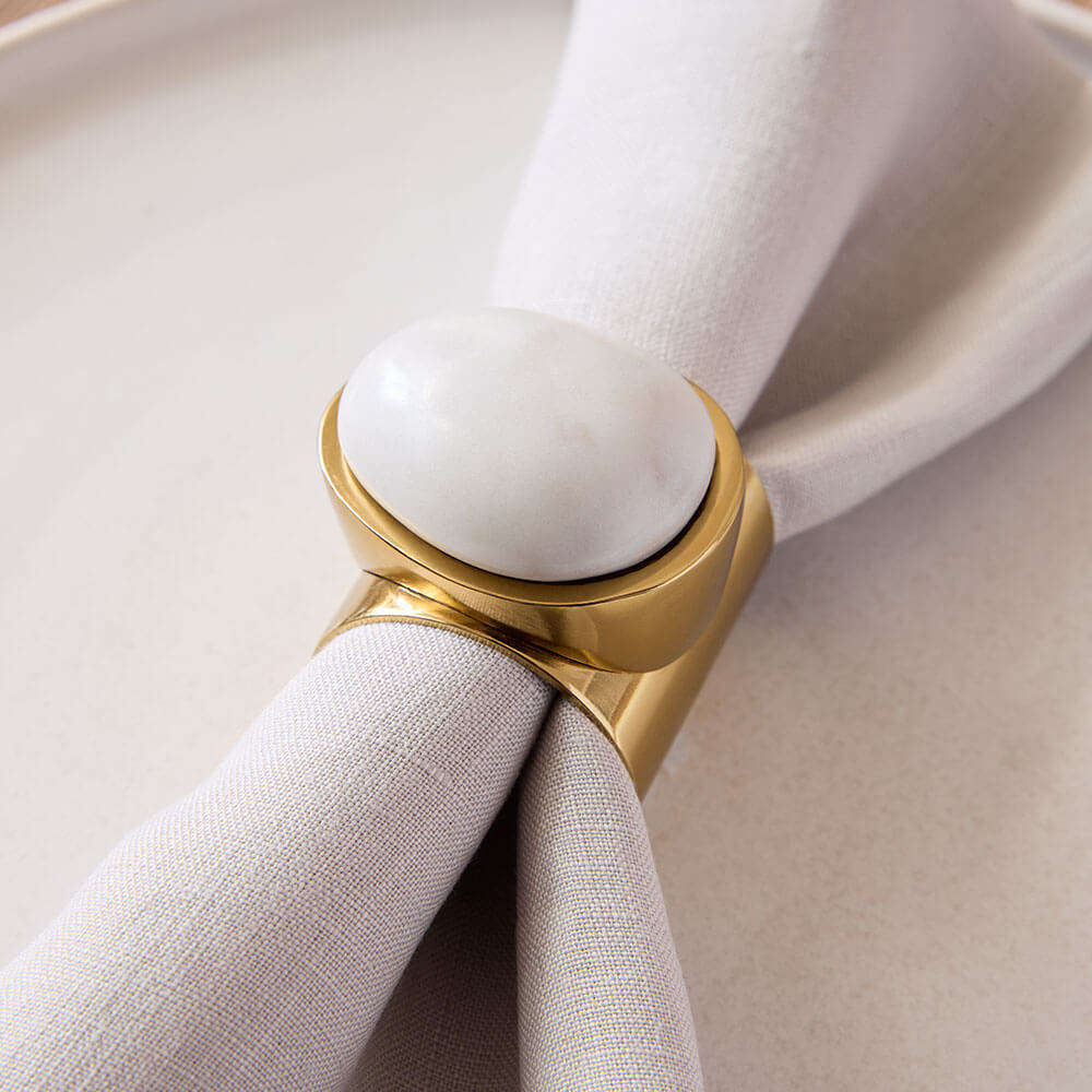 Marble outlet napkin rings