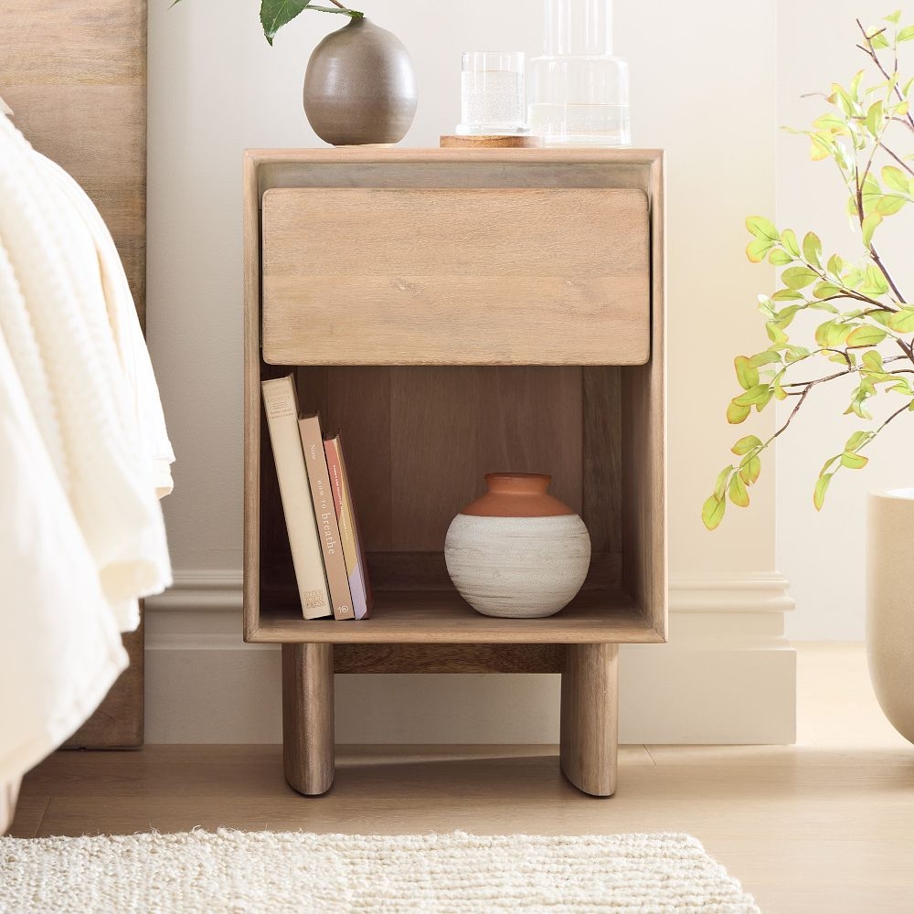 Low wood nightstand hot sale