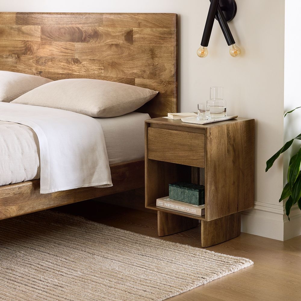 Buy online Anton Solid Wood Nightstand now West Elm KSA KSA