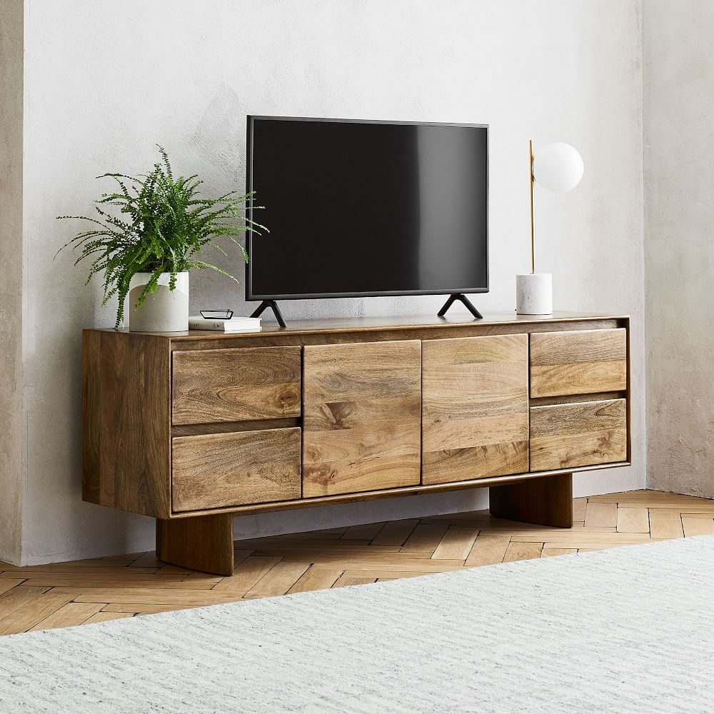 Boxwell solid outlet wood tv stand