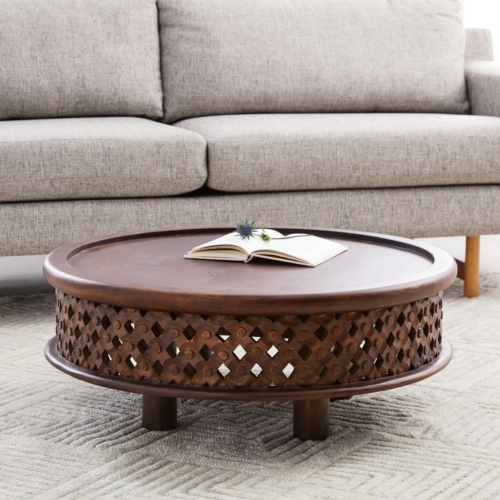 West elm carved clearance wood side table