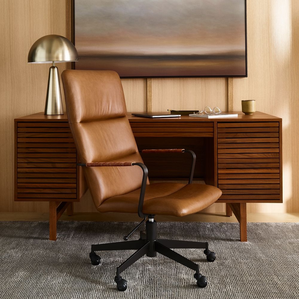 Buy online Cooper Mid Century High Back Leather Swivel Office