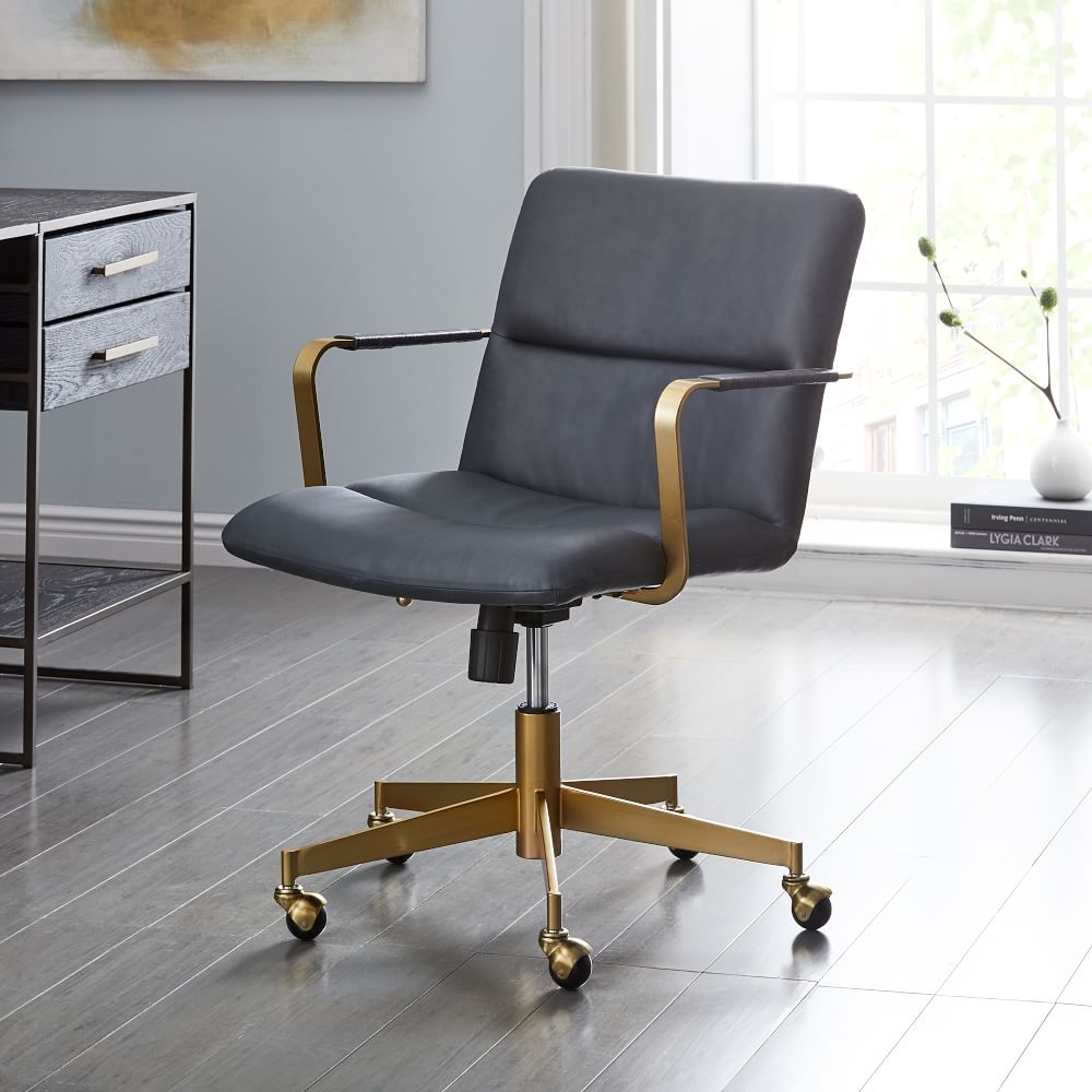 Buy online Cooper Mid Century Leather Swivel Office Chair now