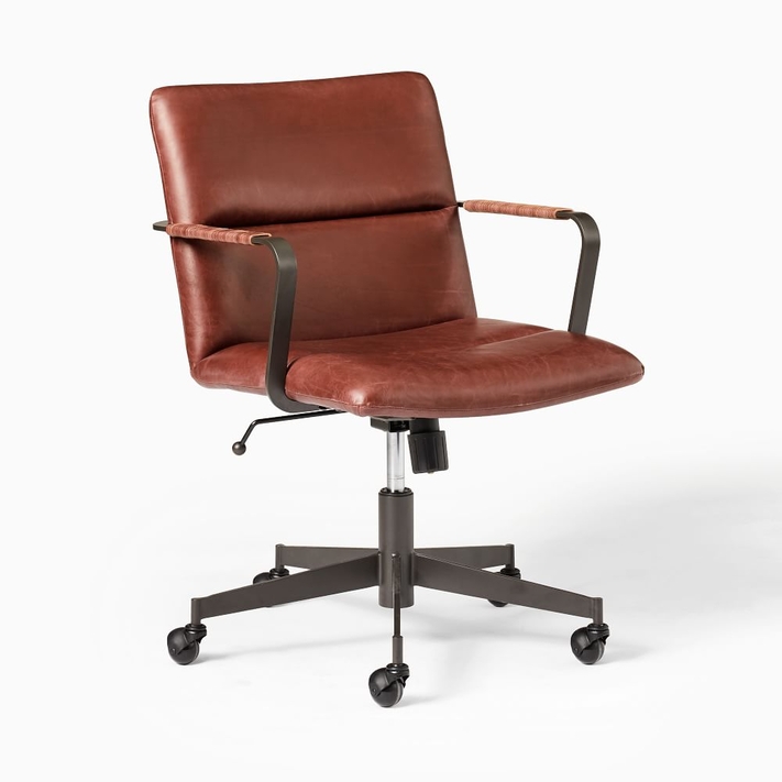 Mid century online leather office chair