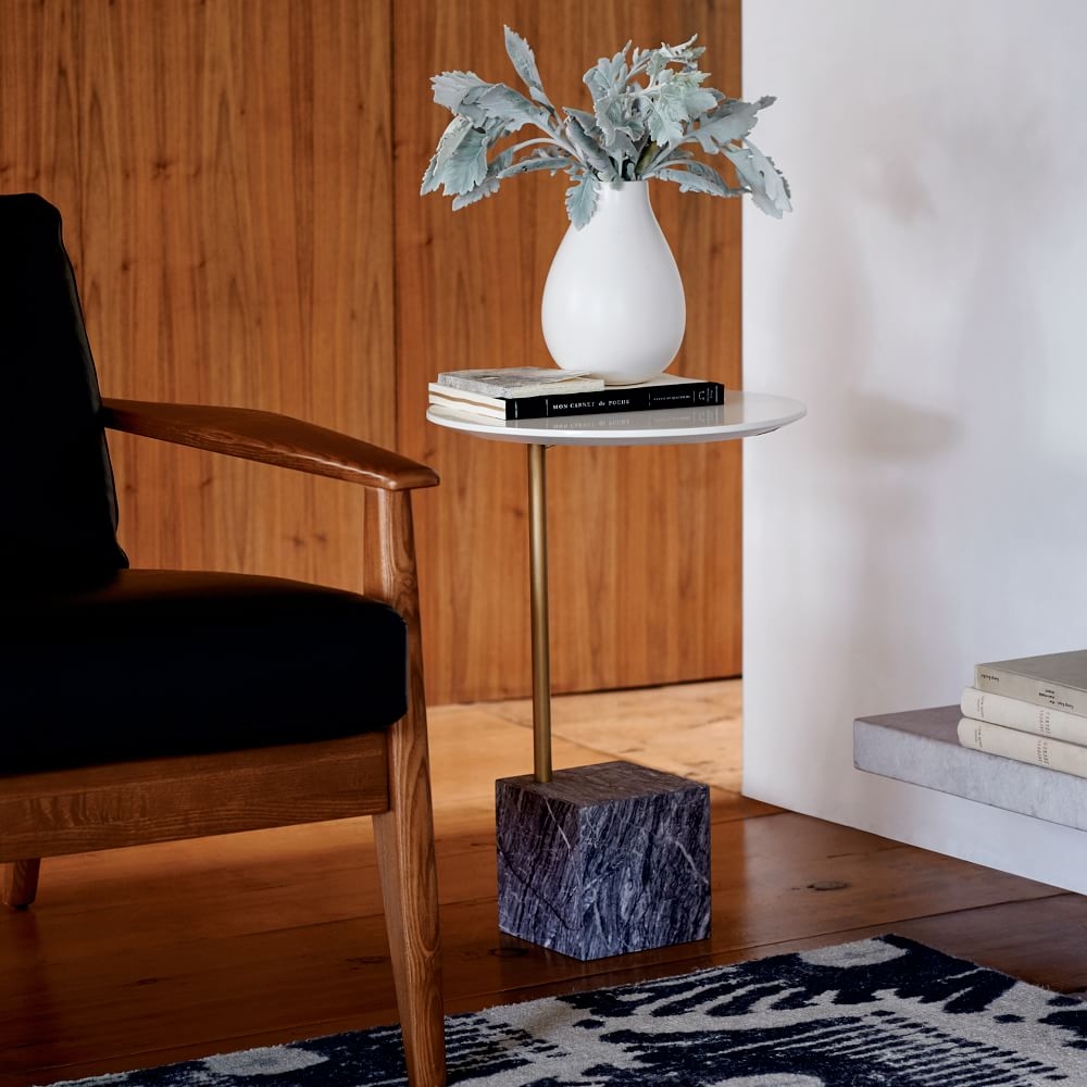 Buy online Cube C Side Table White Gray Marble now West Elm