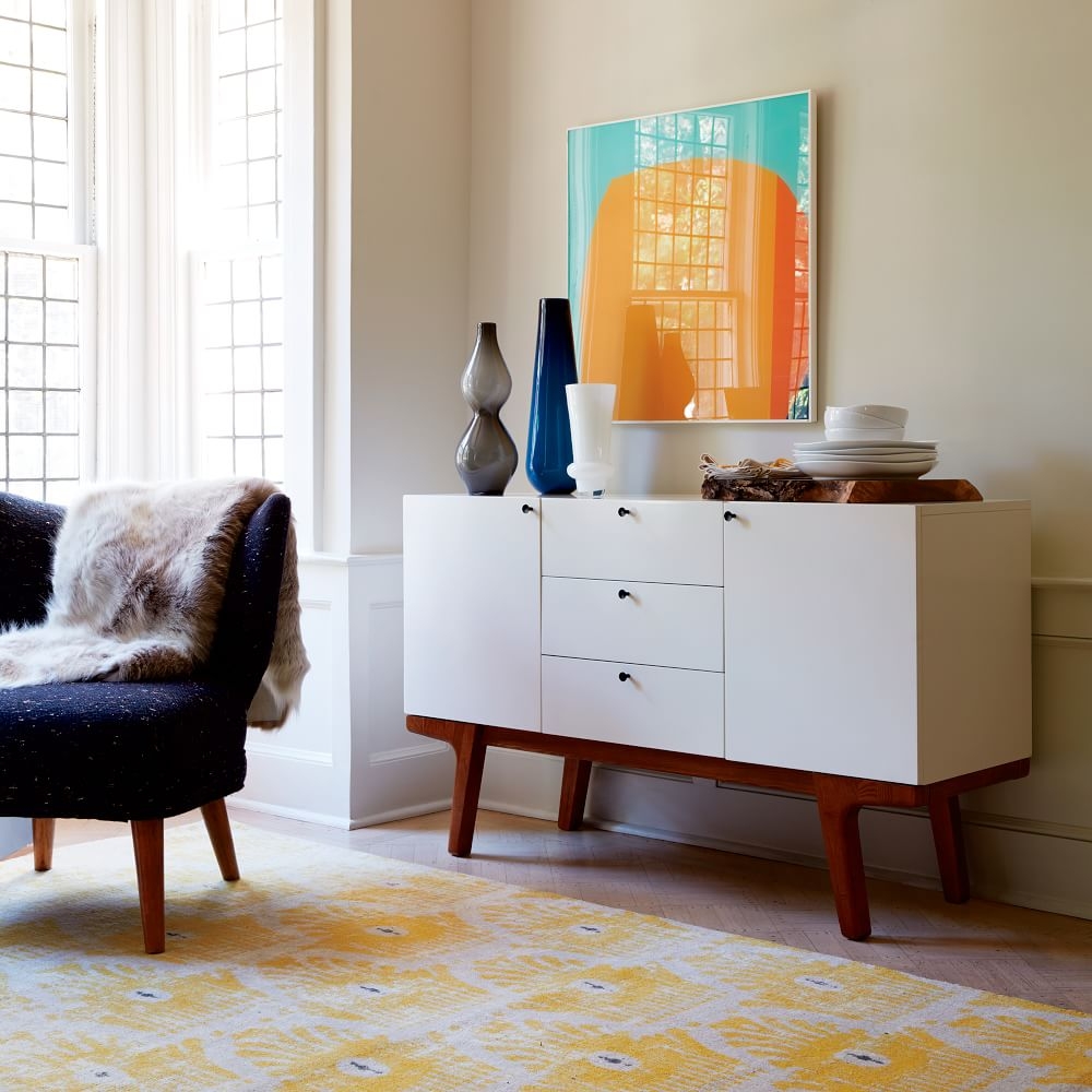 West elm cheap white credenza