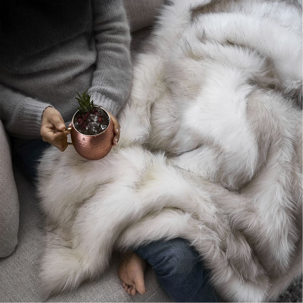 Buy online Faux Fur Ombre Throws now West Elm KSA KSA