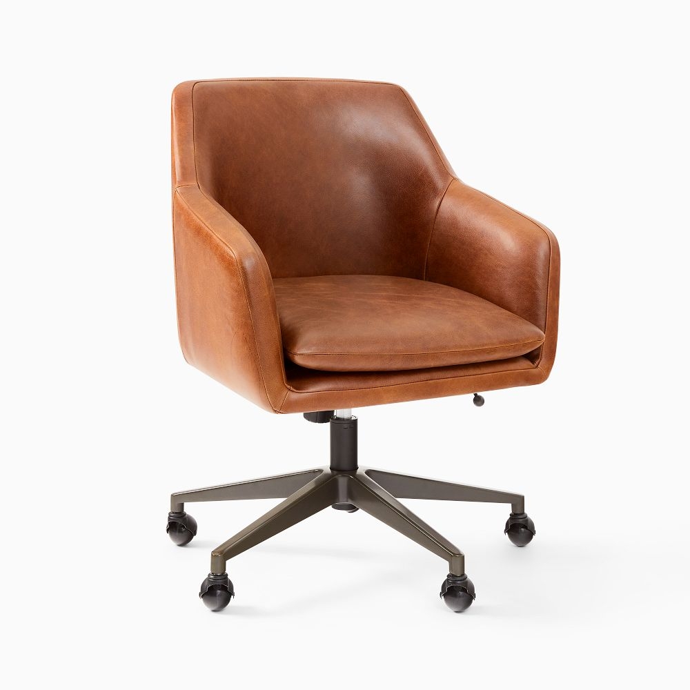 Buy online Helvetica Leather Office Chair now West Elm KSA KSA