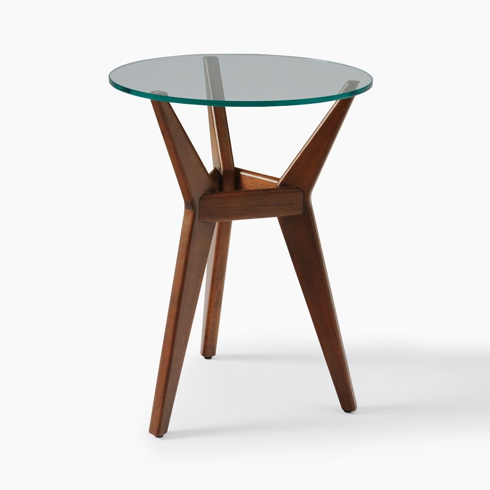 West elm top glass table