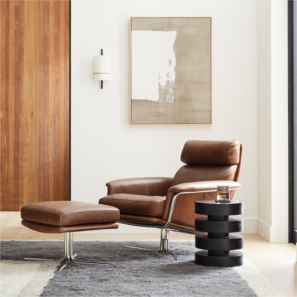 Buy online Kristoff Leather Swivel Chair now West Elm KSA KSA