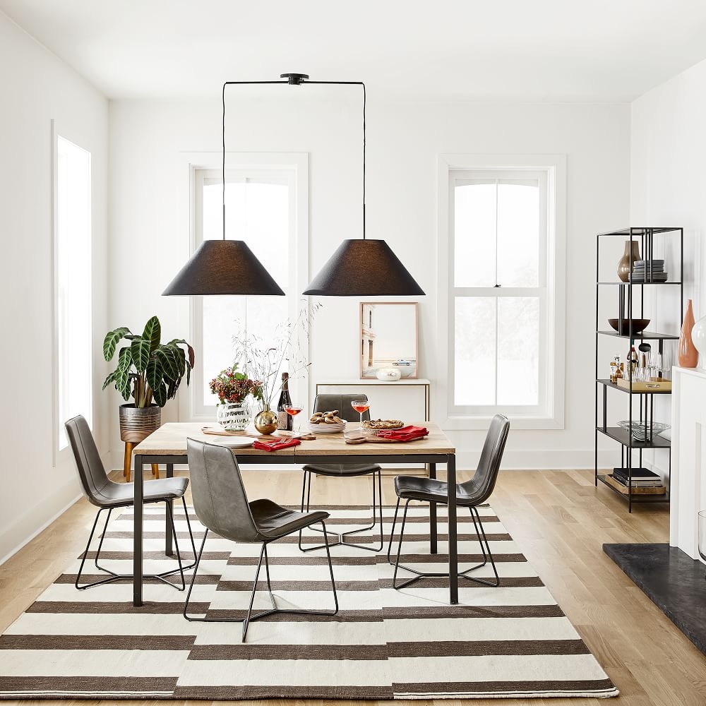 West elm slope sales leather dining chair