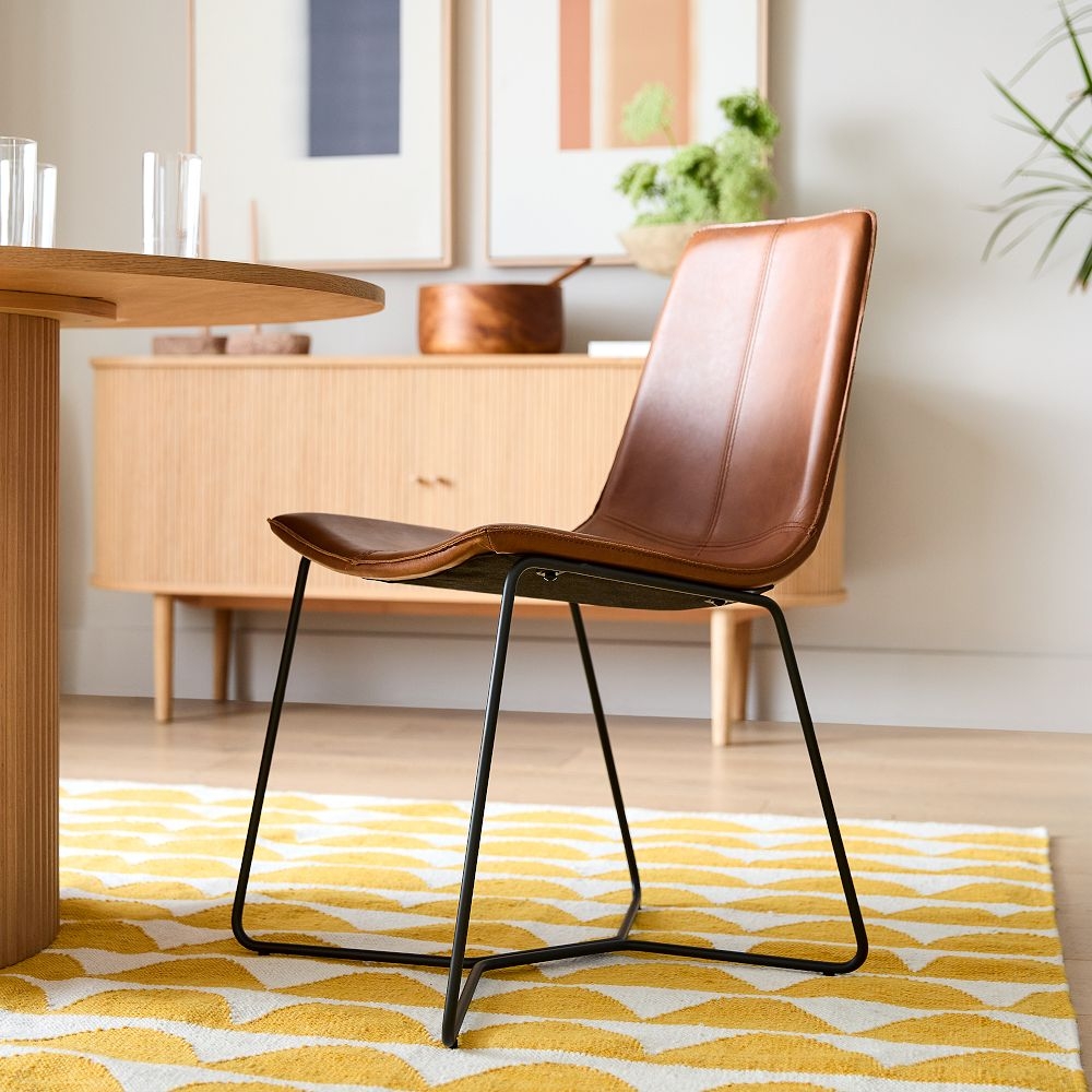 Saddle leather cheap side chair