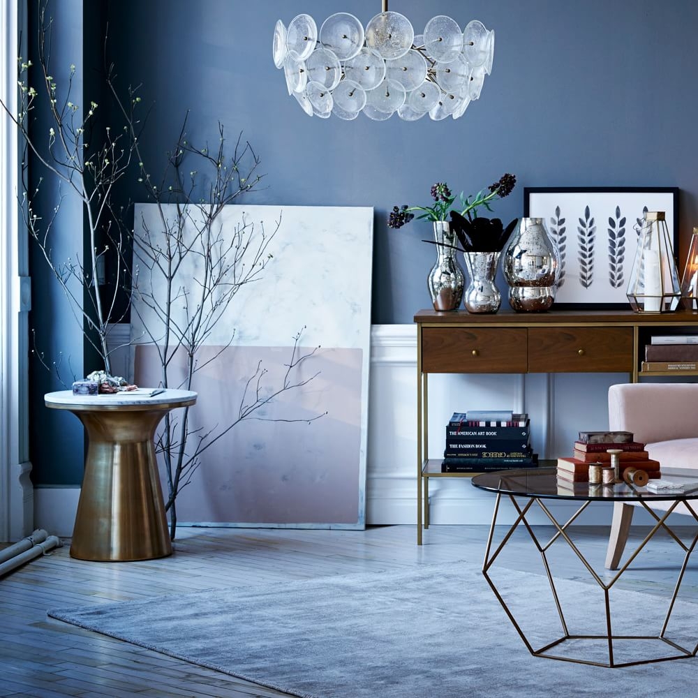 Marble topped pedestal side table on sale