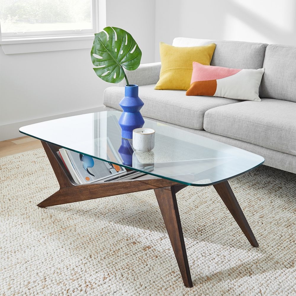 West elm coffee new arrivals table glass top