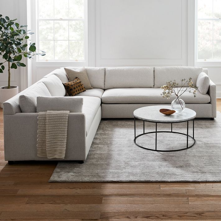 L shaped couch west elm sale