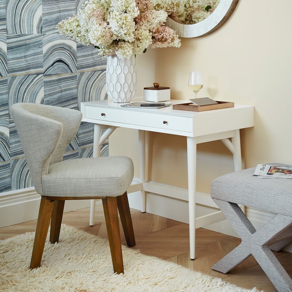 West elm mid century hot sale desk white