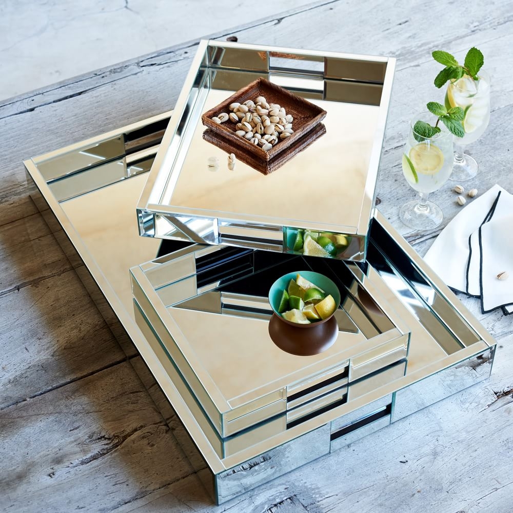 Glass online mirror trays