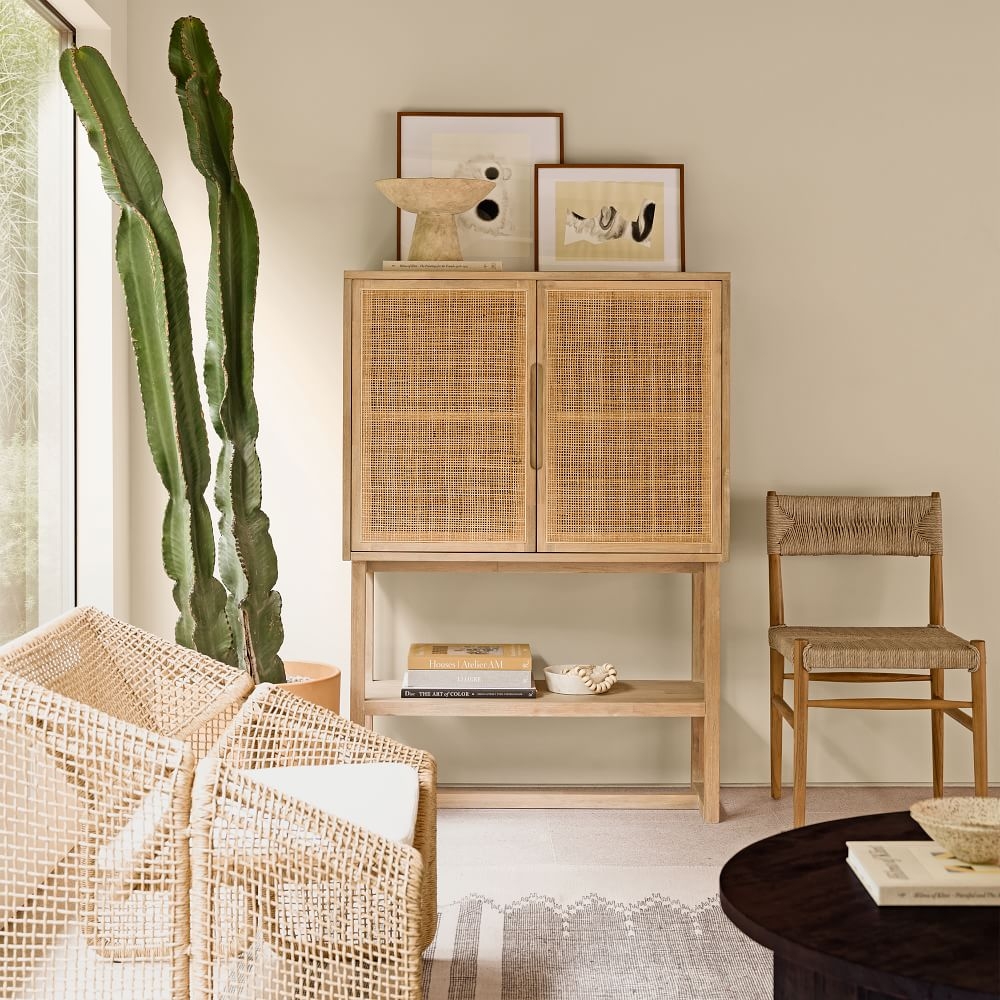 Tall sales brown cabinet
