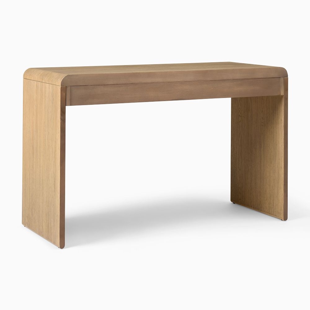 Wood waterfall desk deals