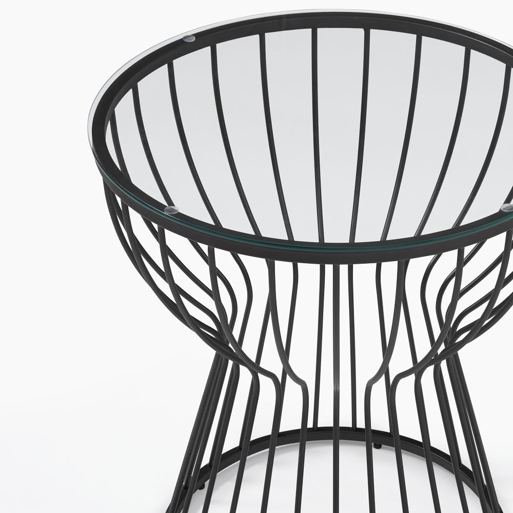 West elm pillar glass side table cheap