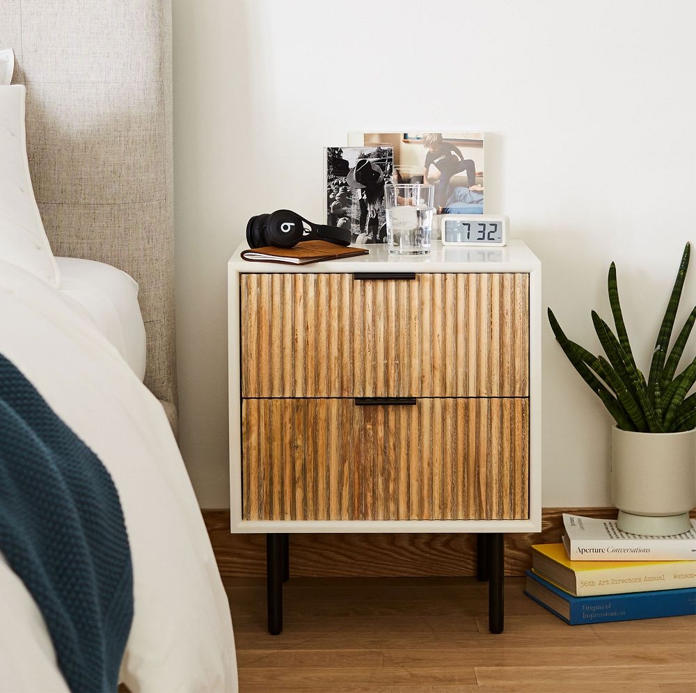 West elm wood nightstand online