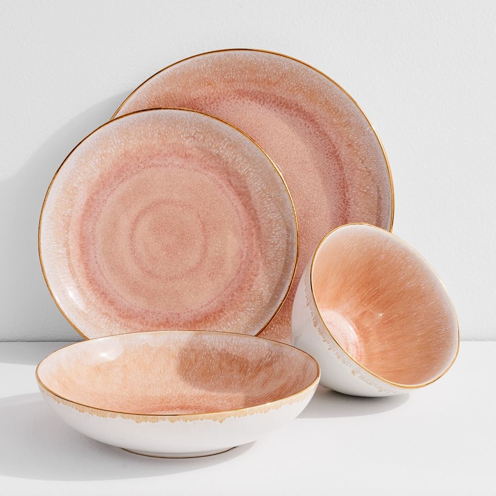 Buy online Reactive Glaze Stoneware Dinnerware Pink Gold now