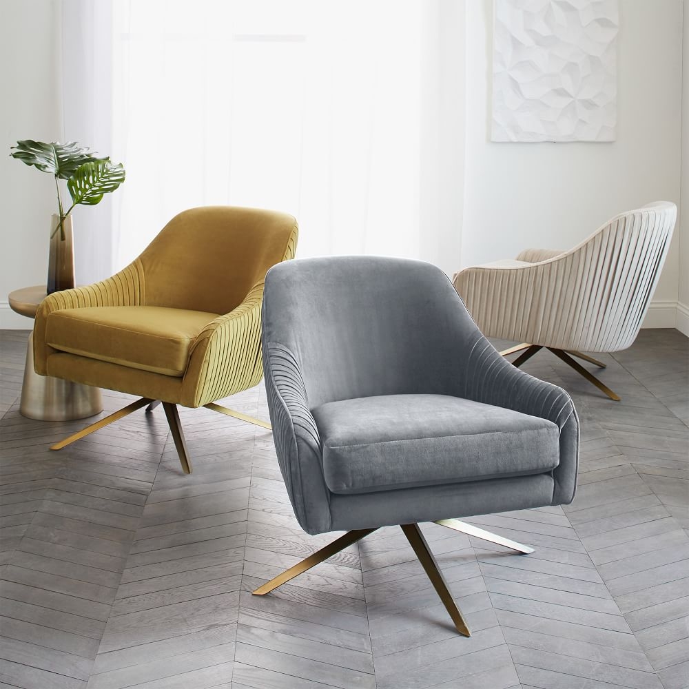 The range store pleated velvet chair
