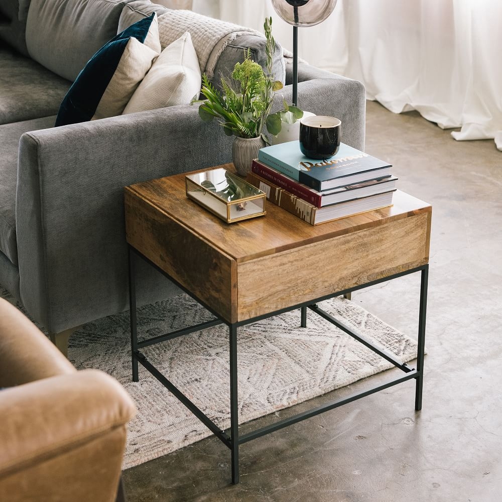 West elm industrial shop storage coffee table
