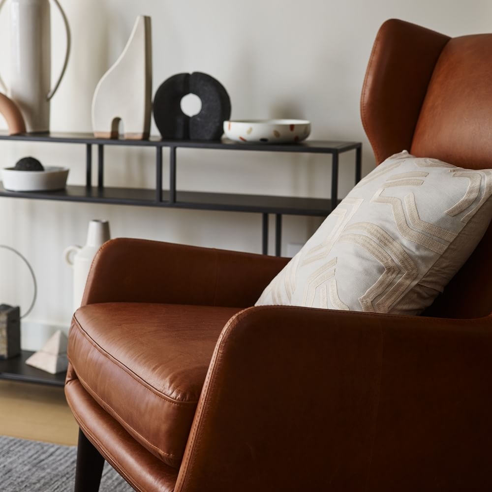 West elm ryder on sale leather chair