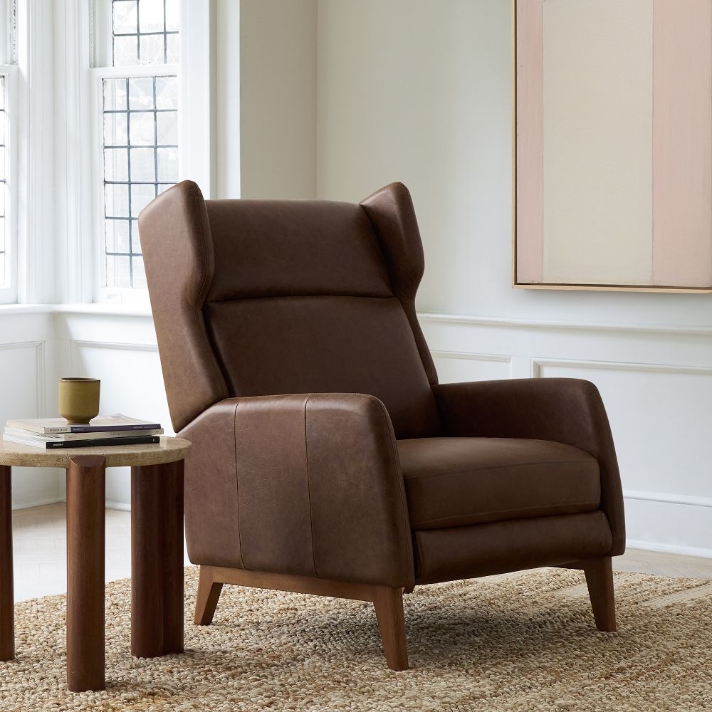 Ryder leather chair shop & ottoman set