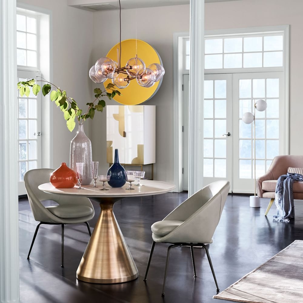 West elm white outlet round dining table