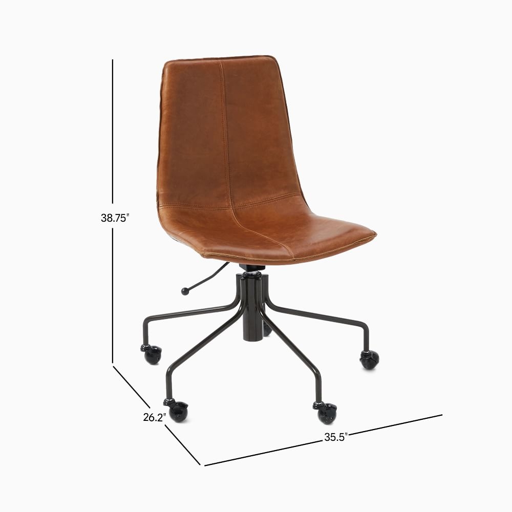 Buy online Slope Leather Swivel Office Chair now West Elm KSA KSA