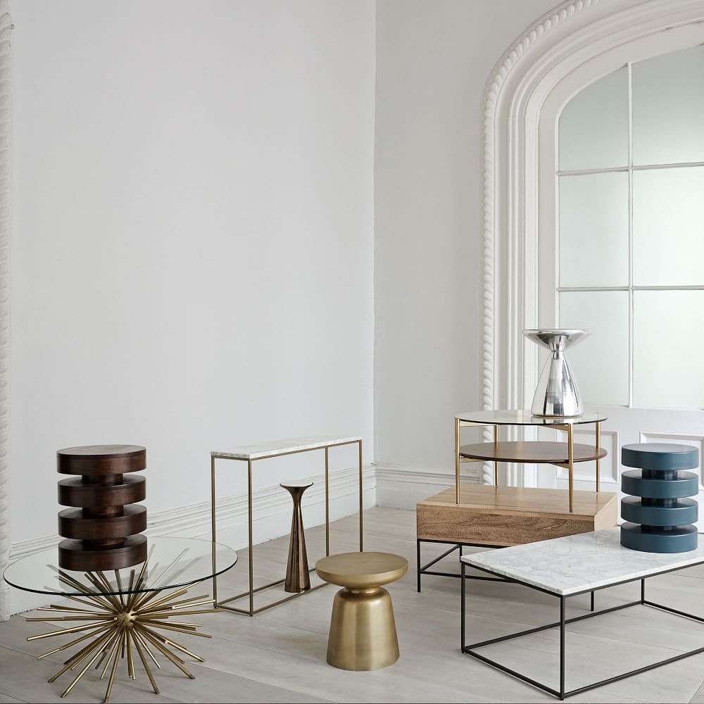 West elm gold glass side table hot sale