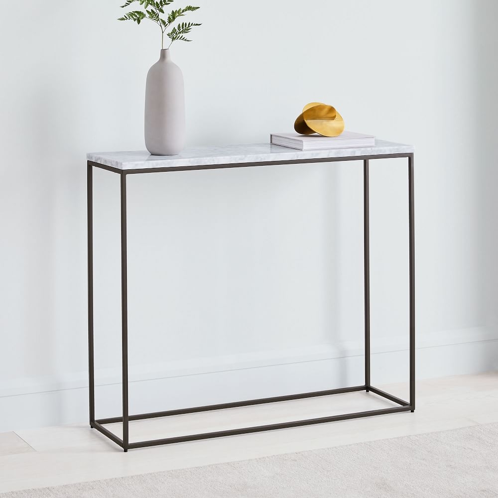 West elm glass console outlet table