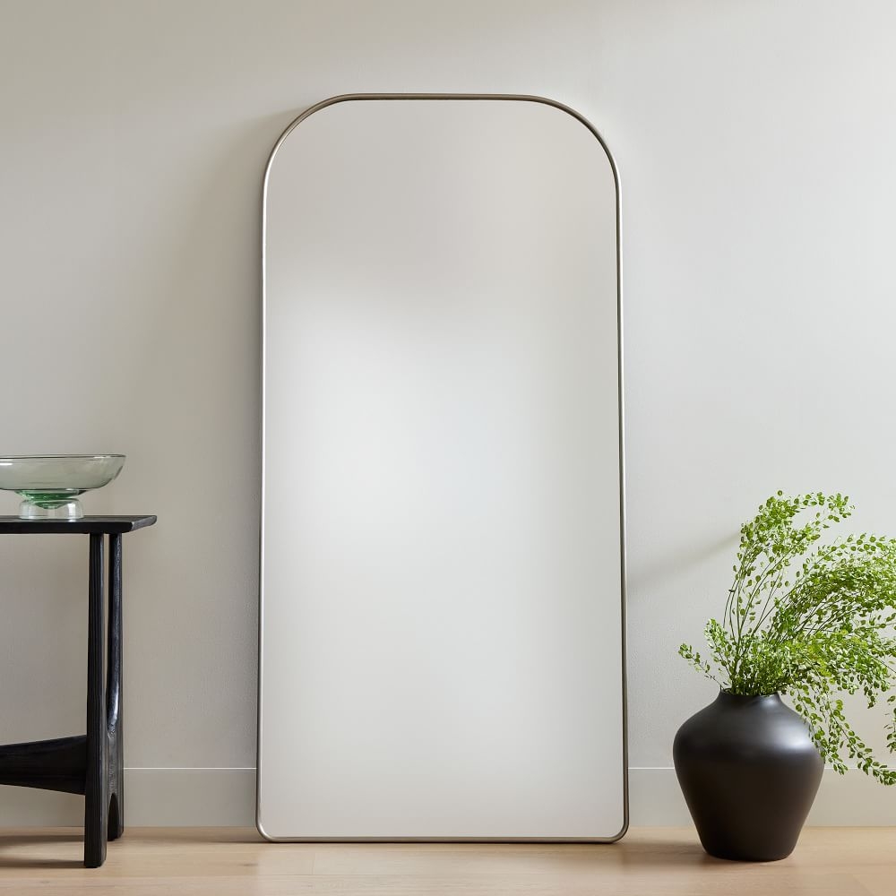 Oversized arch top floor mirror