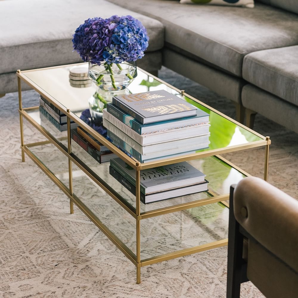 West elm gold coffee table top