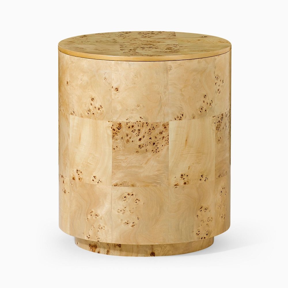Round burl sale wood side table