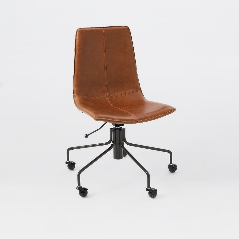 Taupe leather store office chair