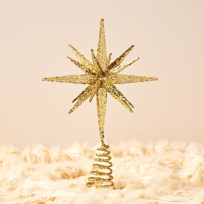 Buy online Kraft Glitter Gem Starburst Tree Topper Gold now