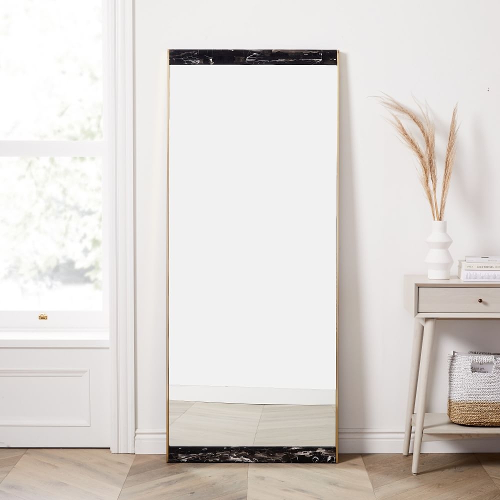 Marble Brass Floor Mirror