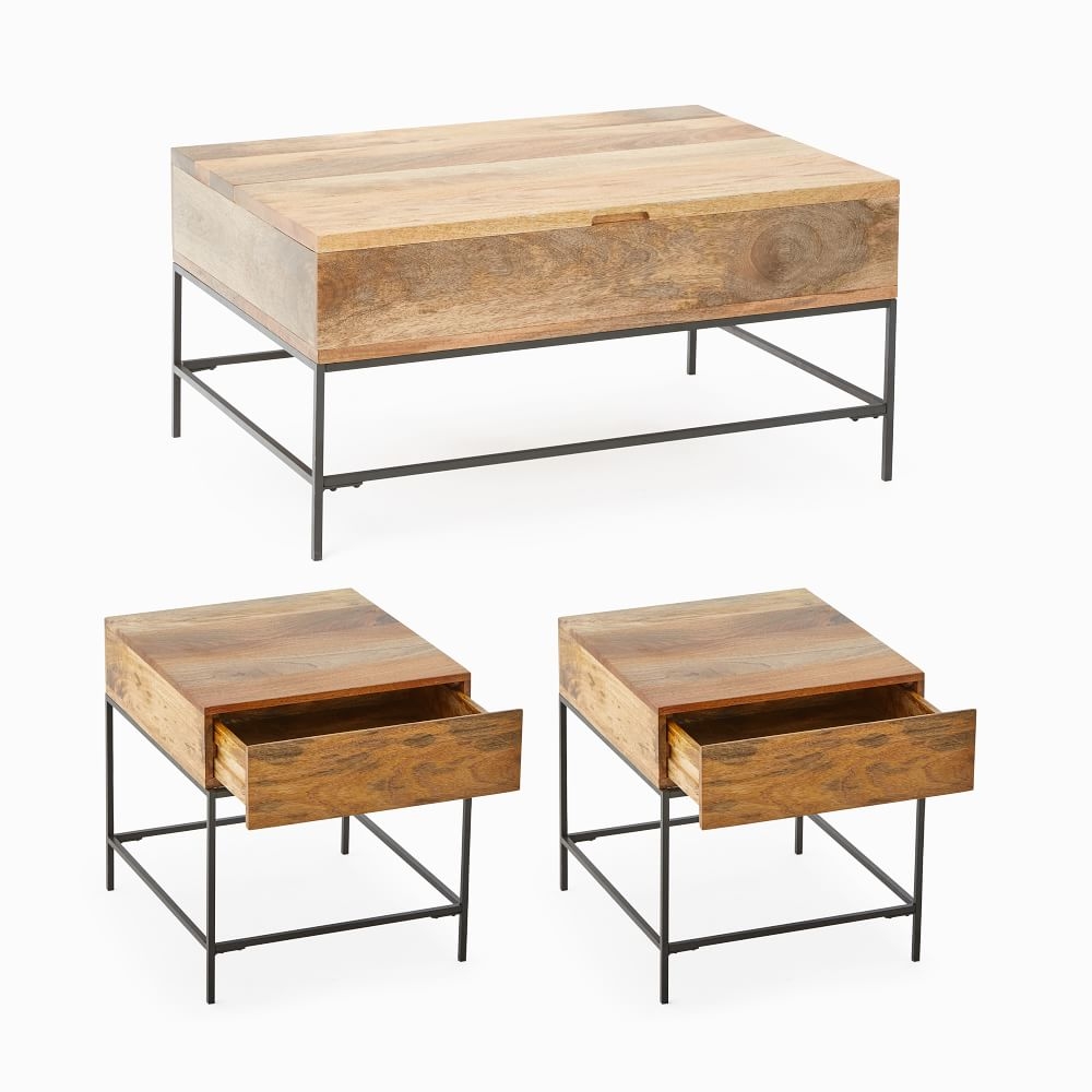 West elm industrial shop storage coffee table