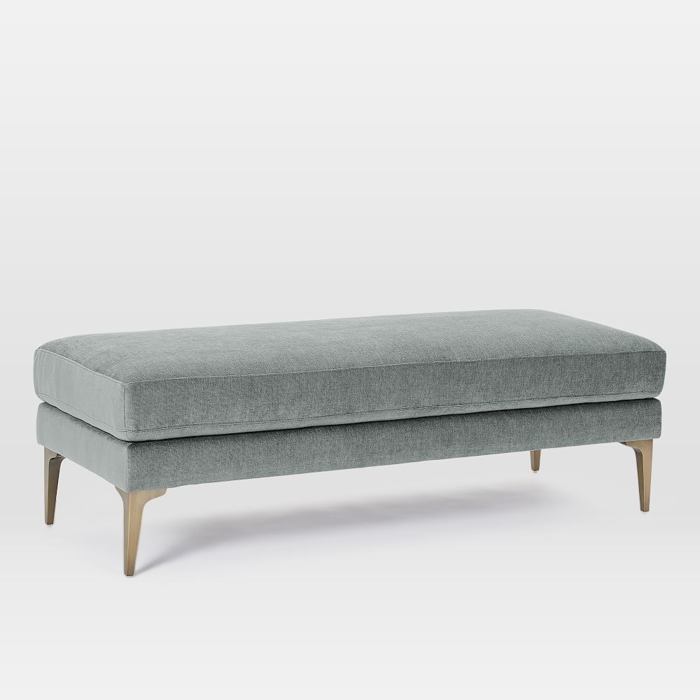 West elm velvet shop bench